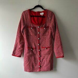 Sugar Lips red tweed dress